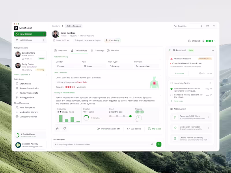 Cover image for MedAssist AI Medical Dashboard Design