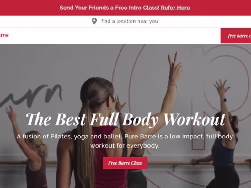 Cover image for Pure Barre – Fitness Studio Website