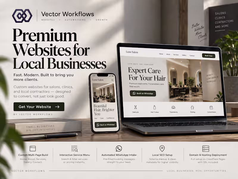 Cover image for Custom Website & Automated WhatsApp Booking