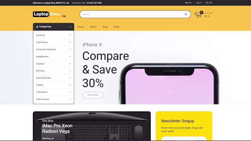 Cover image for Ecommerce Web Development for Laptop Shop