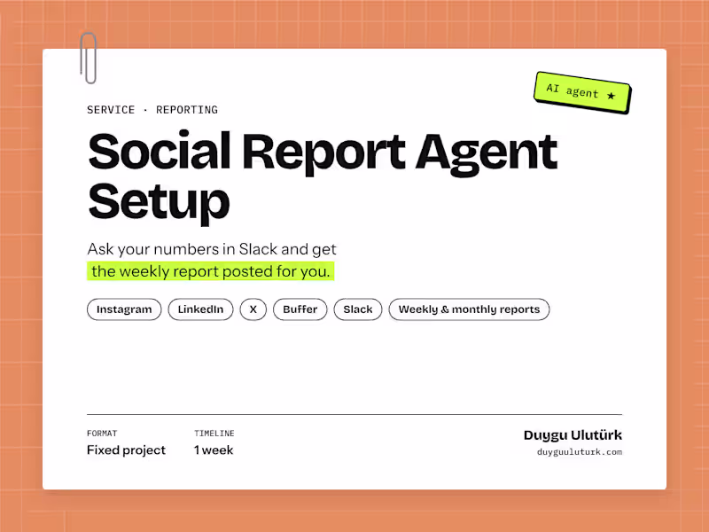 Cover image for Social Report Agent Setup: Social Media Reports in Slack