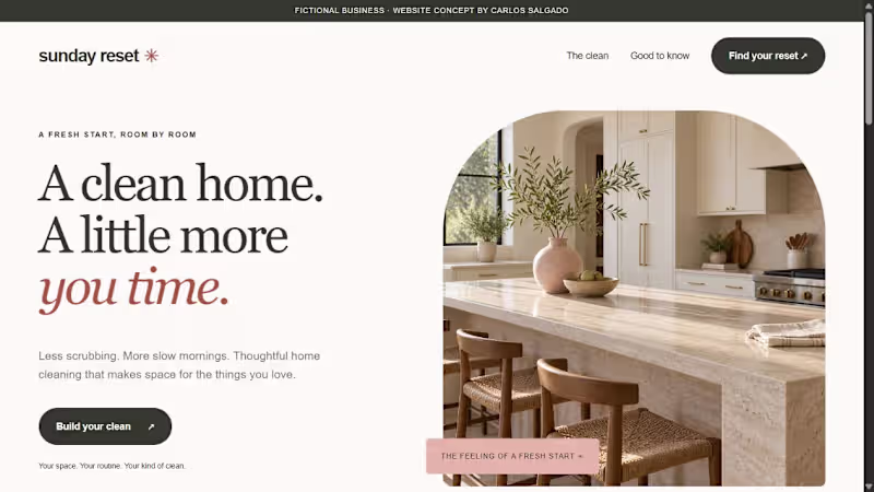 Cover image for Sunday Reset — Cleaning service