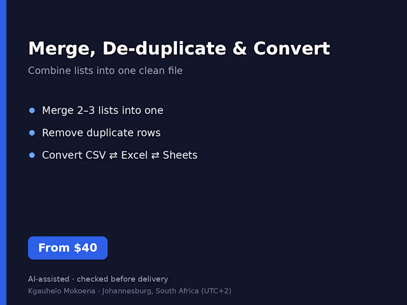 Cover image for Merge Lists, Remove Duplicates & Convert Files