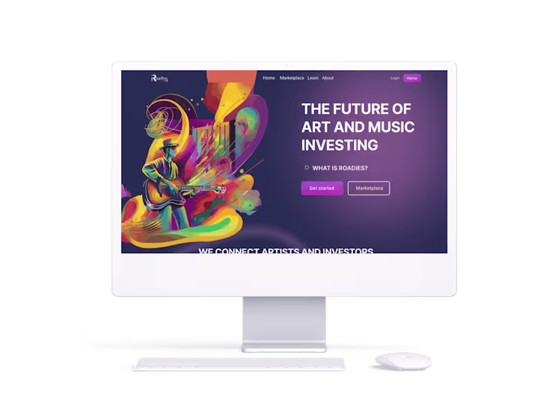 Cover image for Roadies Labs - Crafting a Seamless NFT Marketplace Landing Page