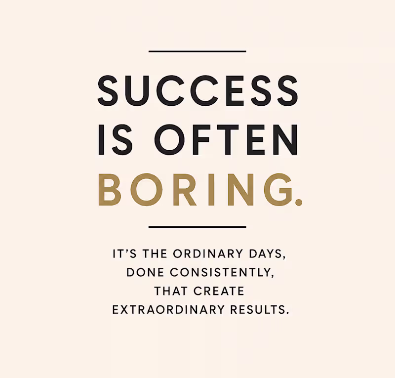 Cover image for Success is often boring.
We usually