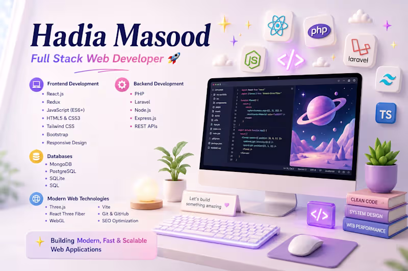 Cover image for Full Stack Web Development (React, Node.js, Laravel)
