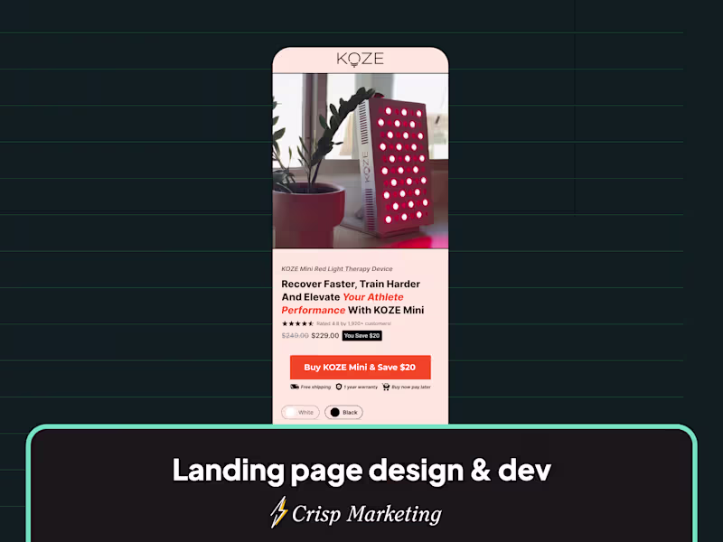 Cover image for Landing Page Dev and Design