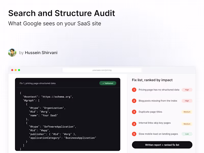 Cover image for Search and Structure Audit for SaaS Sites
