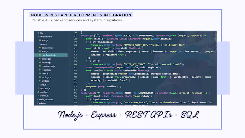 Cover image for Node.js REST API Development & Integration