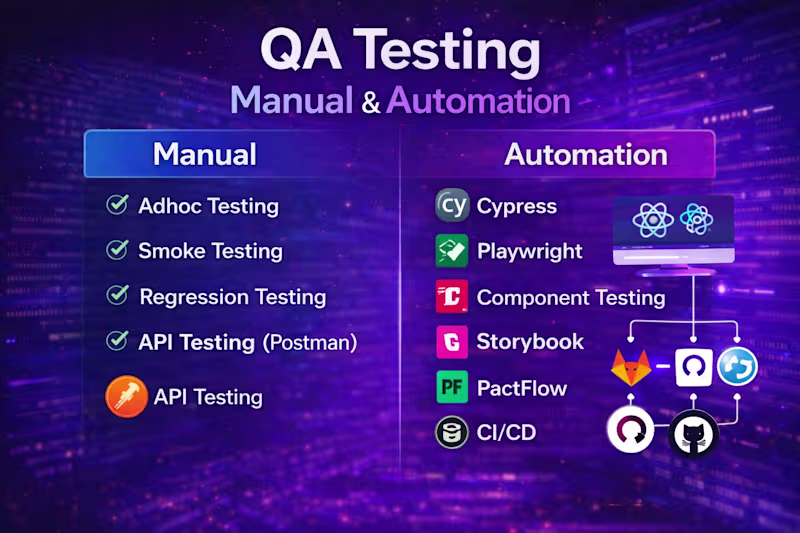 Cover image for QA Testing portfolio showcasing expertise