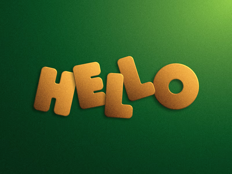 Cover image for Hello Gold Texture 3d Typography