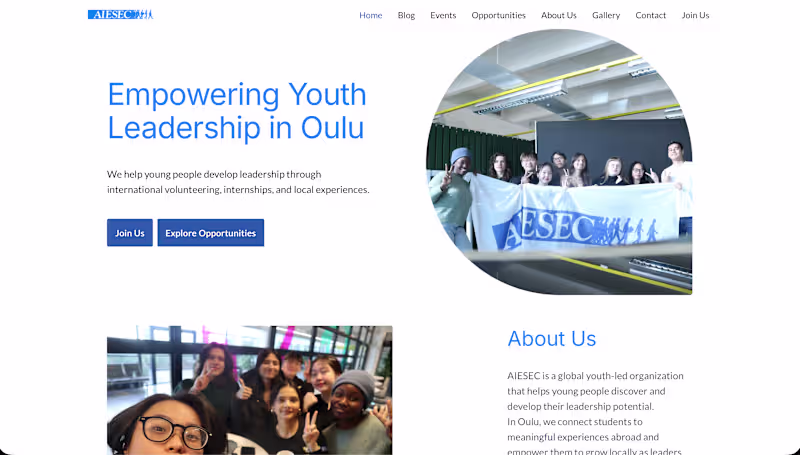 Cover image for AIESEC Oulu Website Redesign -
