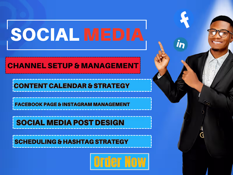 Cover image for I will handle complete social media management for your brand