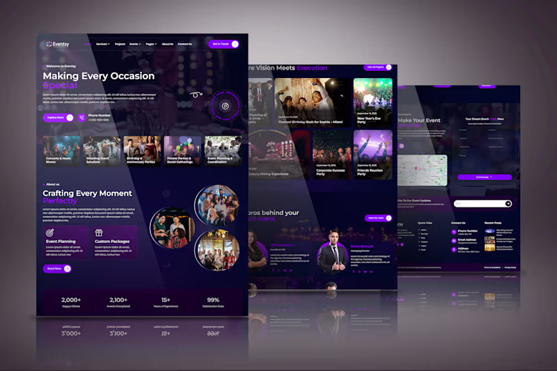 Cover image for WordPress web design for an Event/Entertainment website