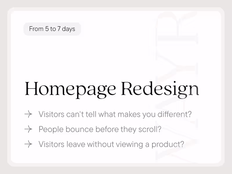 Cover image for Homepage Redesign