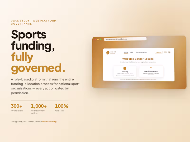 Cover image for Own the Podium — Role-Based Funding Platform