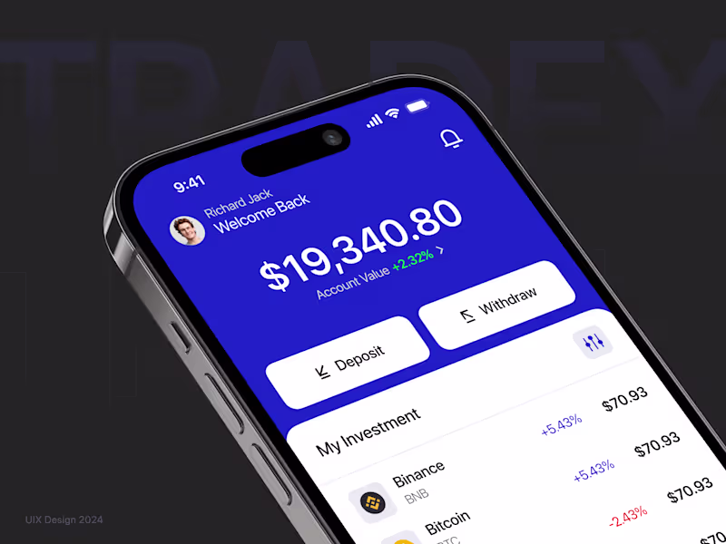 Cover image for Tradex - Crypto Mobile App