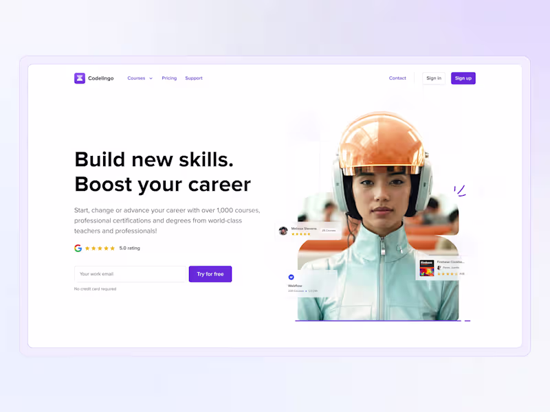 Cover image for Codelingo: E-learning Platform - Web Design