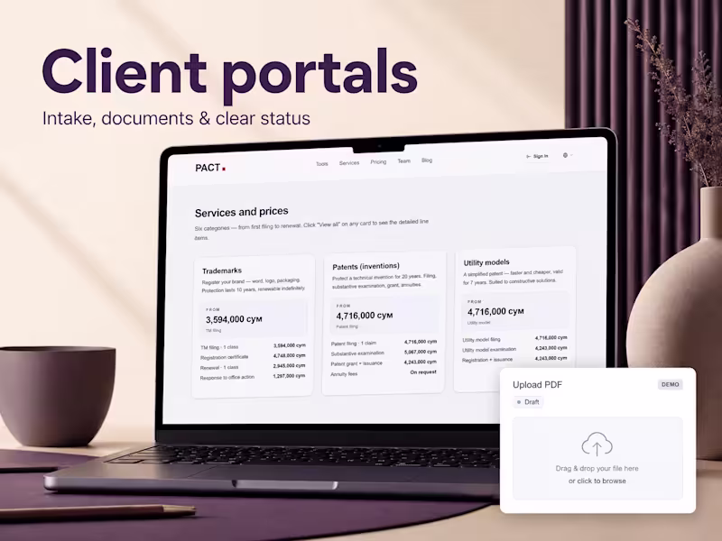Cover image for Client portals, intake forms and document workflows