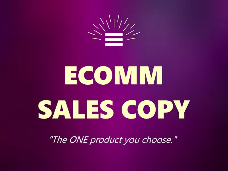 Cover image for Ecomm Sales Copy (Products)