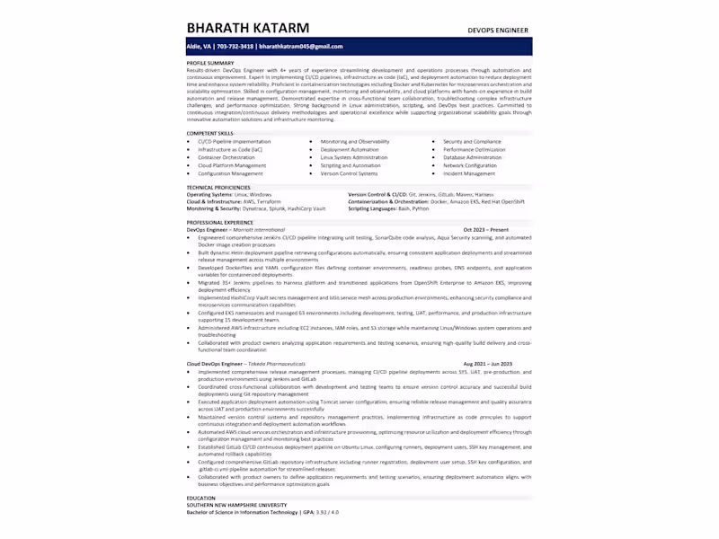 Cover image for I created the DevOps Engineer’s resume from the beginning, s...