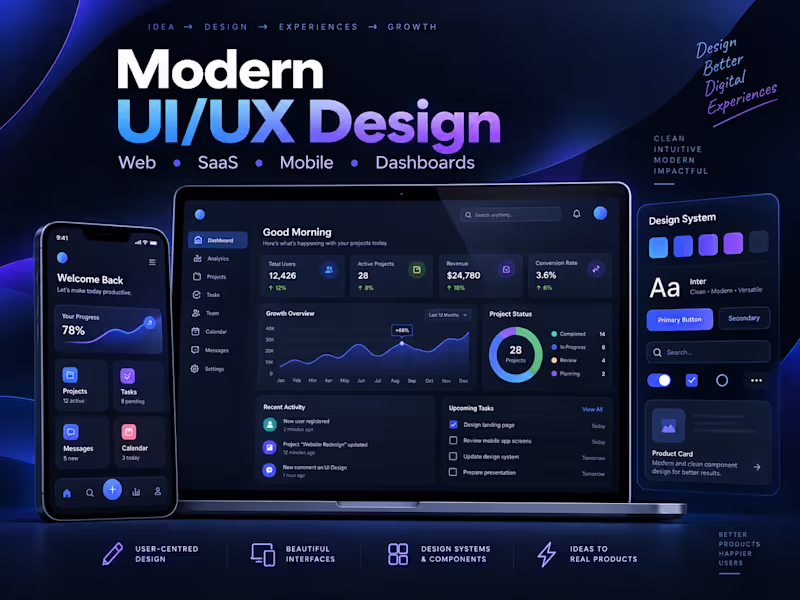 Cover image for Modern UI/UX Design for Web, SaaS & Mobile