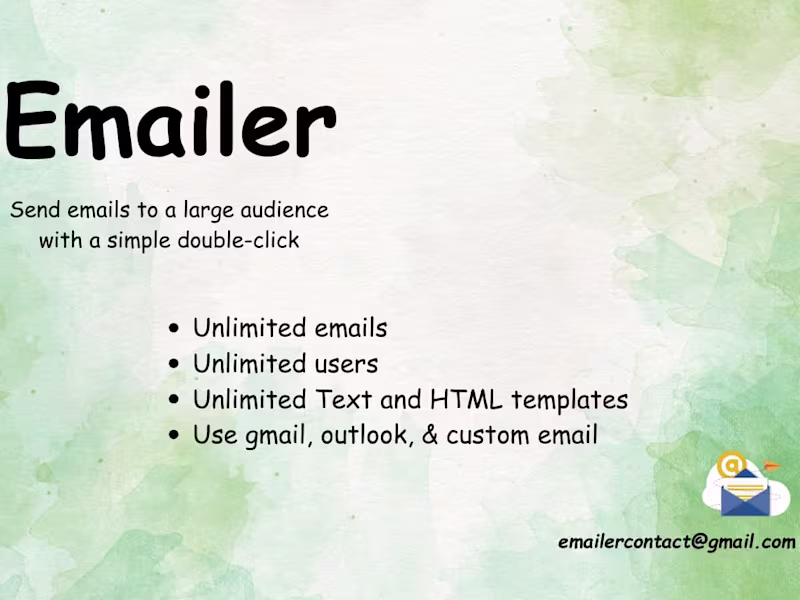 Cover image for You will get an automated email sender tool.