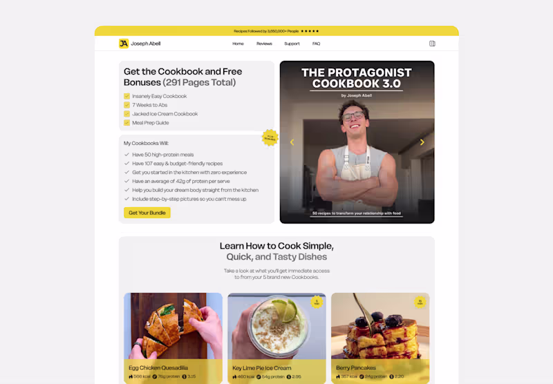 Cover image for Joseph Abell Cookbook Website