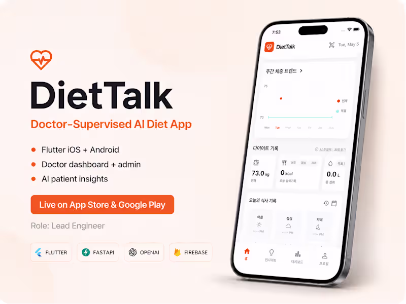 Cover image for DietTalk, a doctor-supervised AI diet