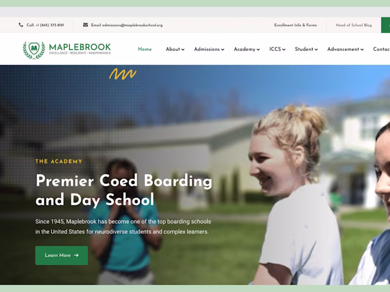 Cover image for Maplebrook School | Wordpress | Ux/UI