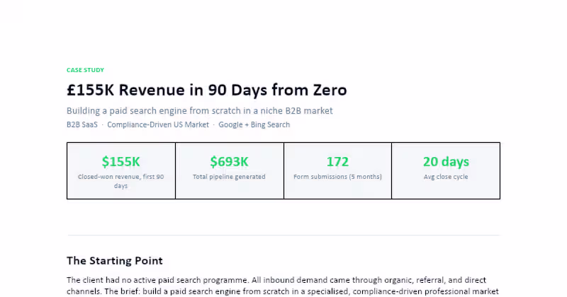 Cover image for £155K Revenue in 90 Days from Zero