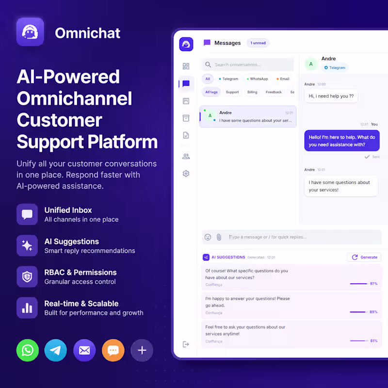 Cover image for AI-Powered Omnichannel Customer Support Platform