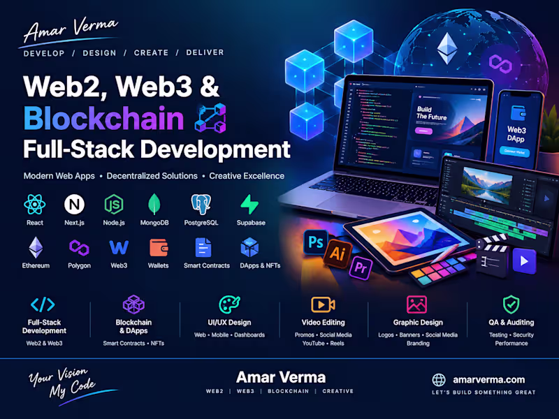 Cover image for Web2, Web3 & Blockchain Full-Stack Development