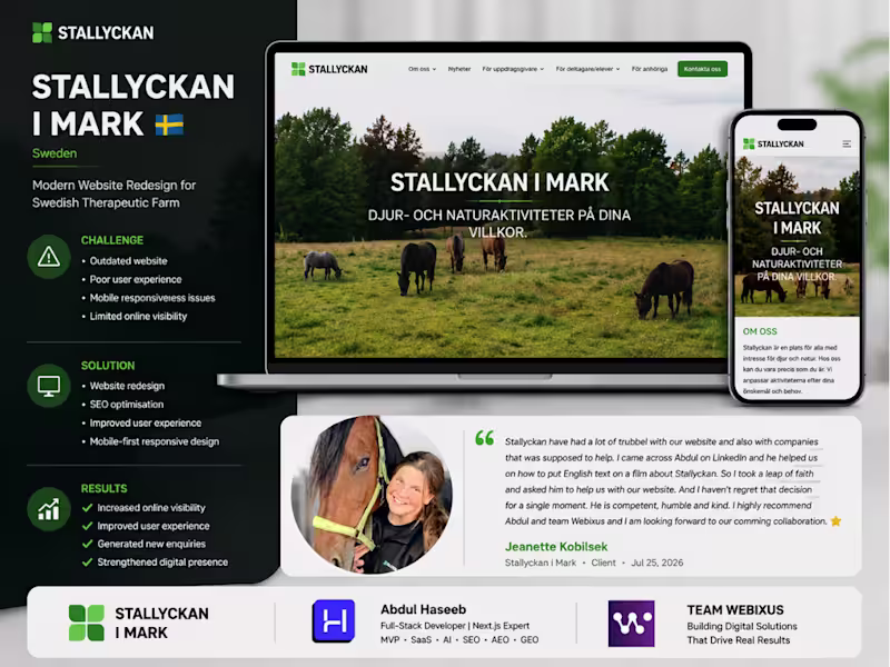 Cover image for Stallyckan i Mark | Official Digital Partner | Team Webixus