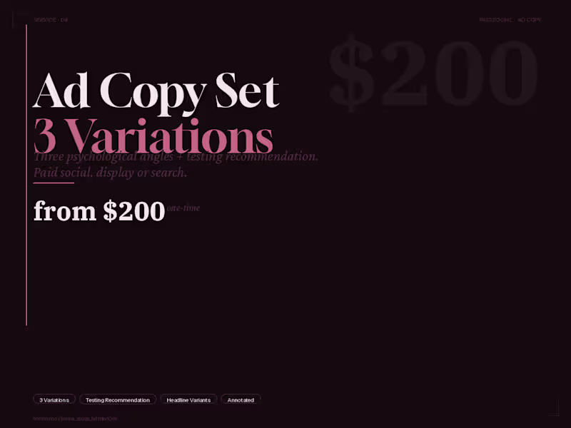 Cover image for Ad Copy Set - 3 Variations