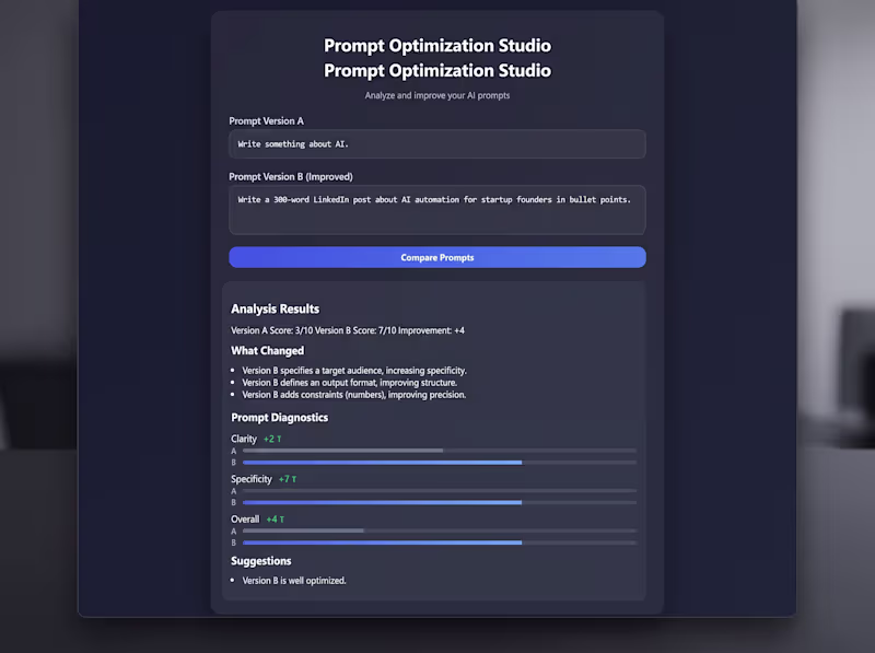Cover image for Prompt Optimization Studio is a