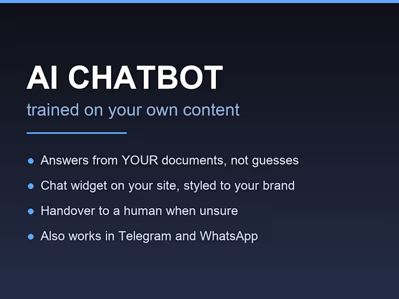 Cover image for AI Chatbot Trained on Your Own Content