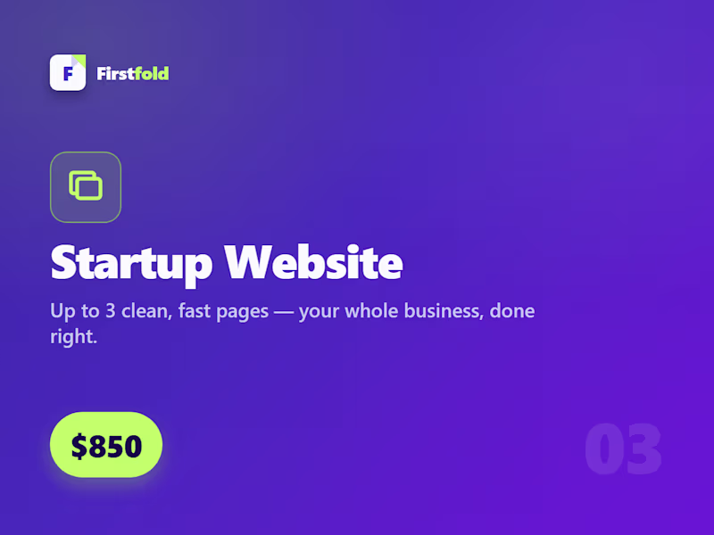 Cover image for Startup Website (up to 3 pages)