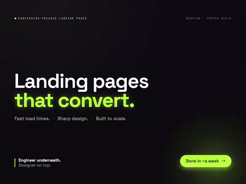 Cover image for High-Converting Landing Page, Built in Webflow