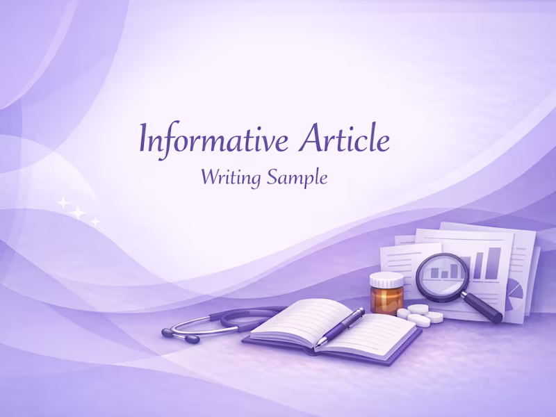 Cover image for 
Informative Article Sample — Calm,