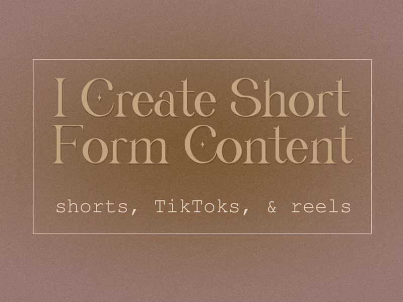 Cover image for Need Shorts, TikToks, or Reels? I can film & edit them for you.
