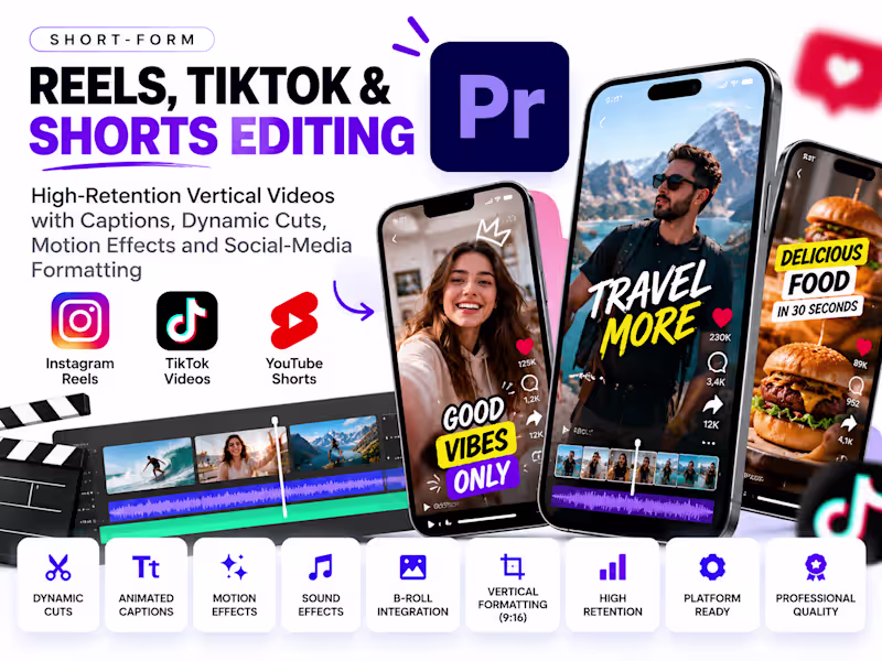 Cover image for Short-Form Reels, TikTok & YouTube Shorts Editing