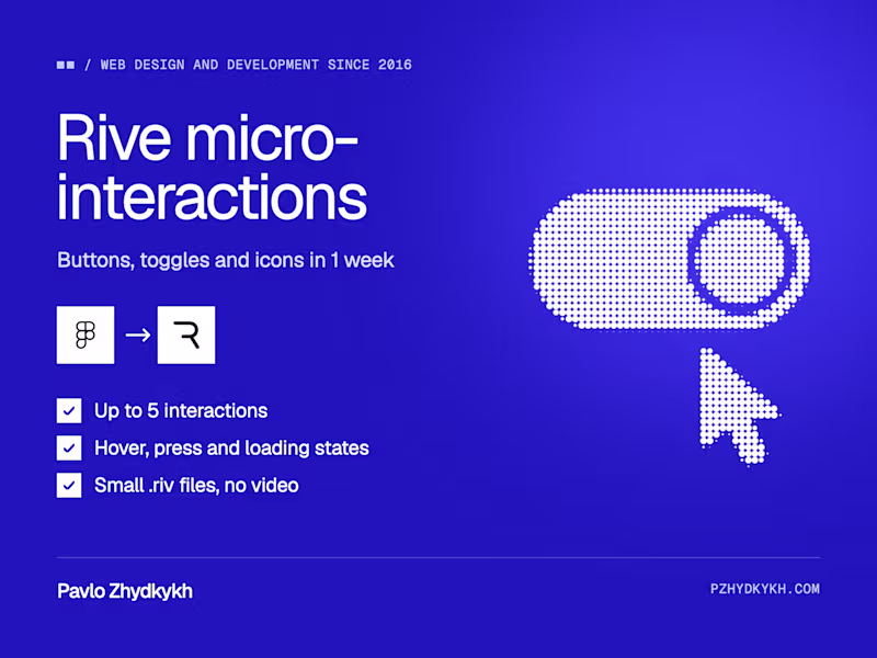 Cover image for Rive Micro-Interactions for Your Product in 1 Week