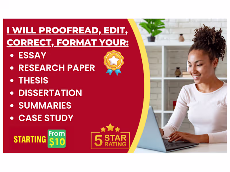 Cover image for Proofreading, Correcting & Formatting your dissertation & Essay