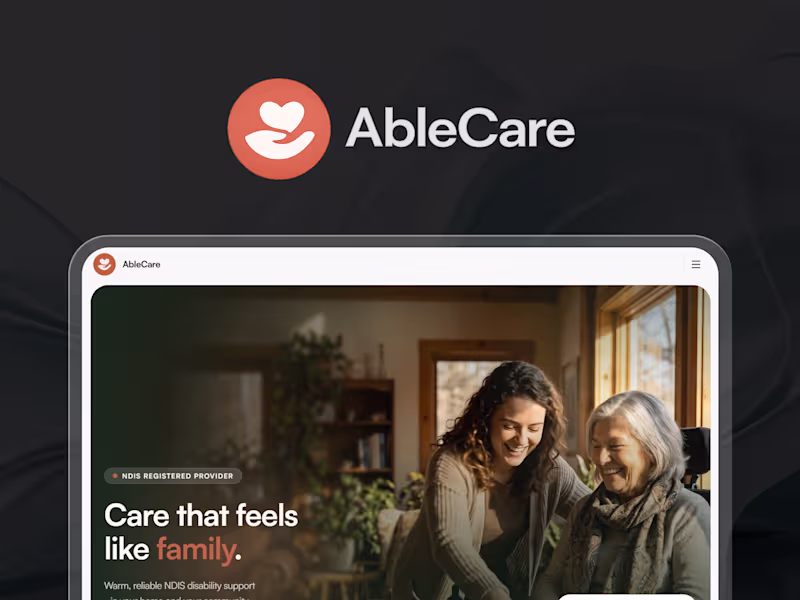 Cover image for AbleCare : NDIS providers Website