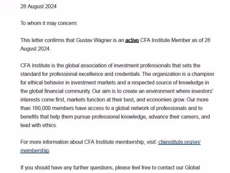 Cover image for CFA Membership Verification Letter 2024/25