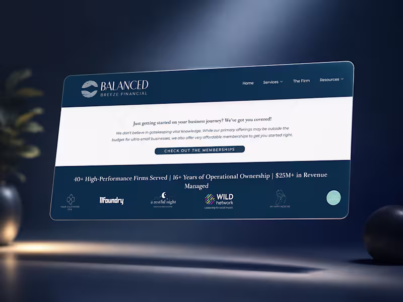 Cover image for Financial Expert Webflow Website Design