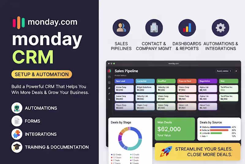 Cover image for Monday CRM Implementation & Automation