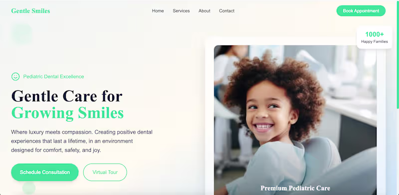 Cover image for Pediatric Dental Clinic Website Design