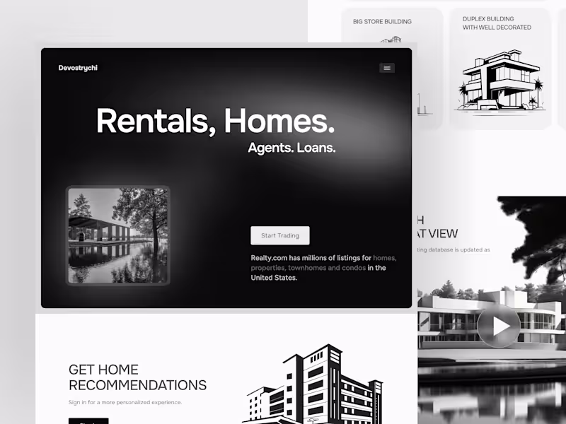 Cover image for Real Estate Website Design – Home Search Property